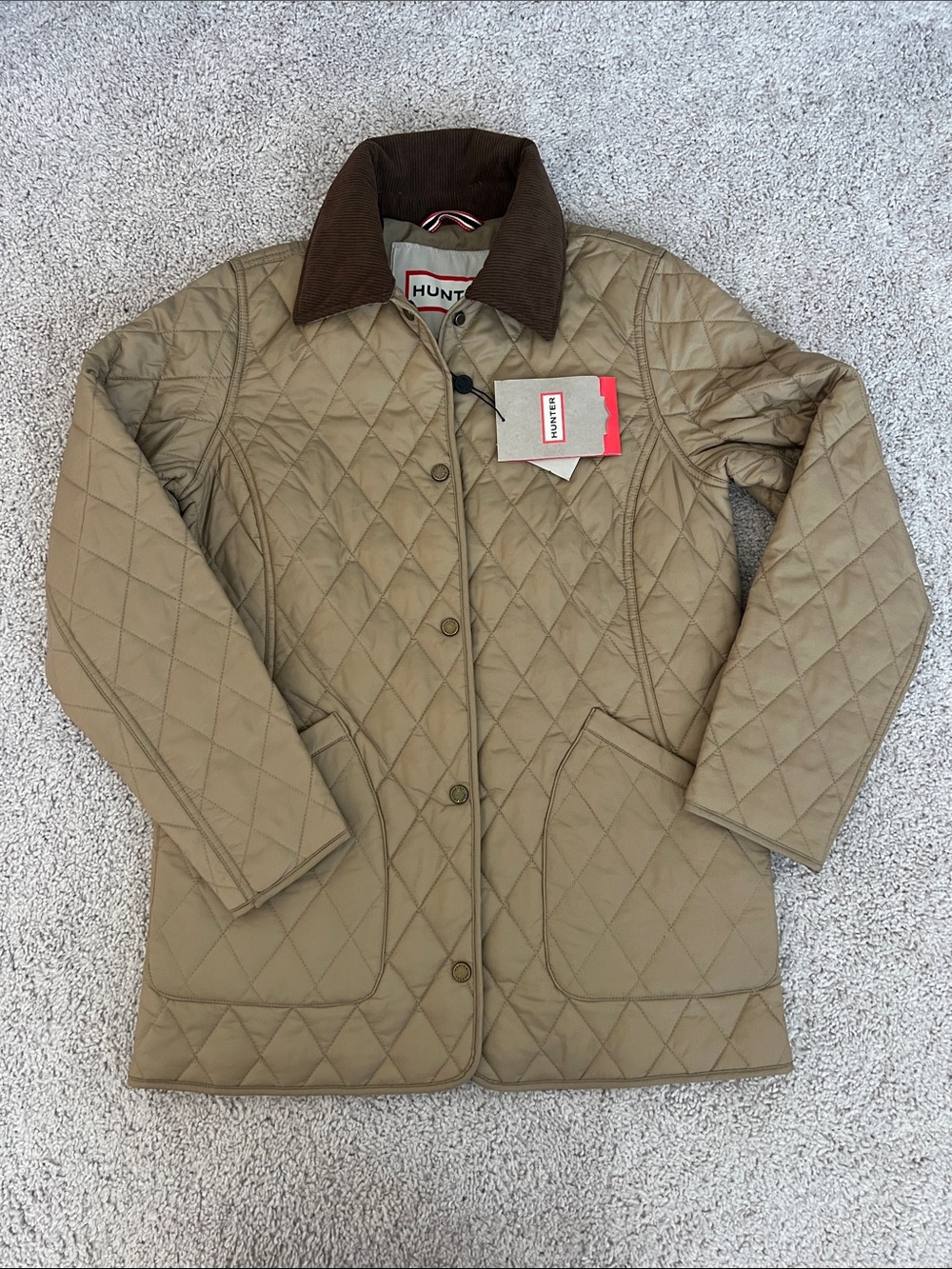 NEW NWT HUNTER quilted Rachel jacket size XS British tab barn jacket